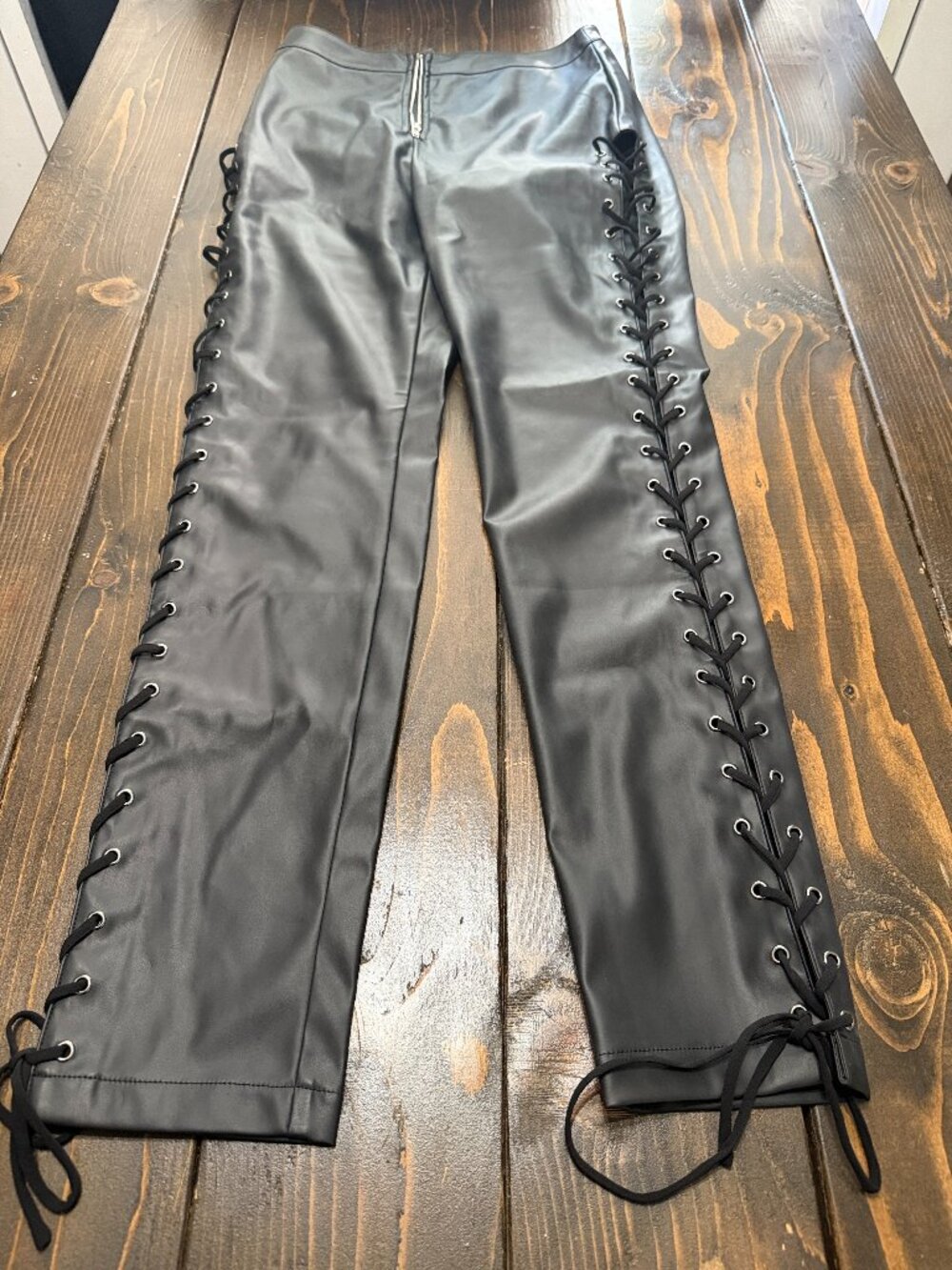 Edit by Nine Faux Leather Pants – Women's Small | Side Lace Detail